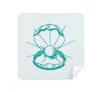 Green Scallop Marine Life Illustration Glasses Cleaning Cloth Phone Screen Cleaner Suede Fabric 2pcs