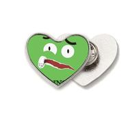 green scared emotion ce afraid Heart Metal Pin Brooch Clip Love