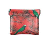 Green Scarlet Macaw Red Fashion PU Leather Small Coin Fancy Card Holder for Women bolsas para