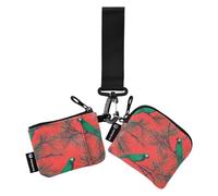 Green Scarlet Macaw Red Women's Wallets Card Cases Small Detachable Card Money Holder with Wristlet Strap for Lady 2 Packs monedero para tarjetas de credito