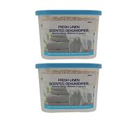 Green Scented Dehumidifier For Home | Helps Prevent Damp, Mildew, Mould and Condensation | Long Lasting | Suitablel for Any Room | 500ML & 400ML (Fresh Linen 500ml, Pack of 2)