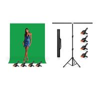 Green Screen Backdrop 1.5x2M Bundle with Backdrop Stand Kit 5 x 6.5 ft