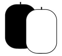 Green Screen Background 1Pcs Two Sides 100 * 150cm / 200 * 150cm 2in1 Collapsible Background Studio Green Screen Oval Reflector Solid White Backdrops For Studio Photo Video Shooting(Blac