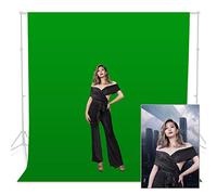 Green Screen Photo Studio Backdrop Background, 10x10ft/3x3m 100% Cotton Muslin Collapsible Background, Chromakey Green Backdrop for Photography, Video and Television, Live Streaming