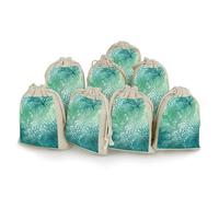 Green Sea Blue Seaweed 8 PCS Muslin Bags with Drawstring Sachet Bags Empty Small Cotton Drawstring Bag Muslin Reusable & Washable Cotton Bag for Herb Spice Candy Soap Jewelry Wedding Gift Pouches