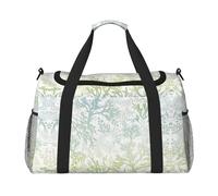 Green Sea Blue Seaweed Print Duffel Bag for Travel Weekender Overnight Carry On Bag Women Men Gym Luggage Bag Carry on