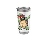 Green Sea Turtle Dabbing with Retro Sunset Eyewear Stainless Steel Insulated Tumbler