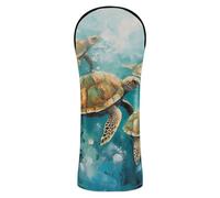 Green Sea Turtle Golf Covers Premium Leather Waterproof Headcover with Interchangeable No. Tags for Woods and Driver Fairway Hybrid