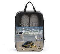 Green Sea Turtle Shoe Bag Travel Shoe Organizer Water-Resistant Shoe Pouch with Zipper Sneaker Dust Bag, gray, One Size, Modern