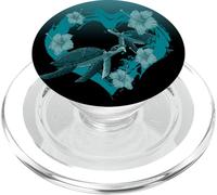 Green Sea Turtles Hibiscus Flower Heart Tropical Tortoise PopSockets PopGrip for MagSafe