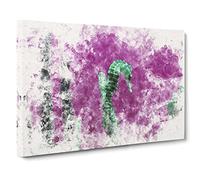 Green Seahorse Watercolour Modern Canvas Wall Art Print Ready to Hang, Framed Picture for Living Room Bedroom Home Office Décor, 30x20 Inch (76x50 cm)