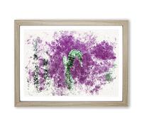 Green Seahorse Watercolour Modern Framed Print | A4 Oak Framed Wall Art | Ready to Hang | Modern Animal Picture | Living Room Bedroom Lounge Office