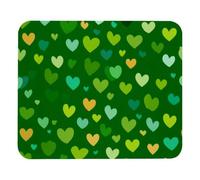Green Seamless Pattern with Tiny Hearts Mouse Pad Desk Mousepad for Laptop and Computer, Non-Slip Rubber Base Wireless Mouse Pads for Home, Office, 8.3 x 9.8 inch