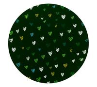 Green Seamless Tiny Hearts Pattern Round Mouse Pad, Mousepad with Non-Slip Rubber Base, Computer Gaming Pads for Wireless Mouse, Easy Gliding