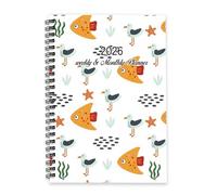 Green Seaweed 2026 Planner A5 To Do List Notebook 2026 Daily Journal Planner for Men Diary and for Wedding Week To View Monthly Year Diary with Dotted Line Note Page Slim