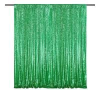 Green Sequin Backdrop Curtain Party Backdrop Curtain 8ft x 8ft for Glitter Birthday Wedding Curtains
