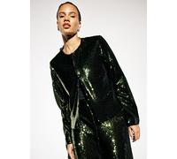 Green Sequin Embellished Co-ord Boxy Blazer 24