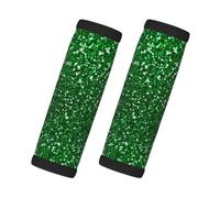 Green Sequin Sparkle, 2 Pcs Luggage Handle Wrap Grips, Comfort Soft Handle Covers Luggage Tag