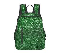 Green Sequin Sparkle Lightweight Backpack - The Perfect Companion For Your Casual Adventures
