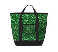 Green Sequin Sparkle,Lunch Bags Large Capacity Insulated Tote Bag for Women Men Work Picnic Travel