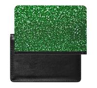 Green Sequin Sparkle Passport Holder Cover Wallet Leather Passport Holder Travel Wallets Ultra Slim Passport Wallet Cover Case for Travel Must Haves Accessories Passport Book Holders