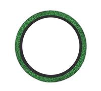 Green Sequin Sparkle Print High Elastic Thickening Universal Fit Car Steering Wheel Cover, Elastic Breathable And Odor Less