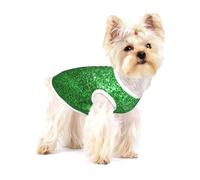 Green Sequin Sparkle Print Lightweight Tank Top for Dogs Dog Shirts for Small Dogs Stretchy T Shirts Sleeveless Vest