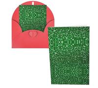 Green Sequin Sparkle Print Thank You Cards Greeting Cards With Envelopes Blank Note Cards 10x15 cm Perfect for Thank Yous Invitations