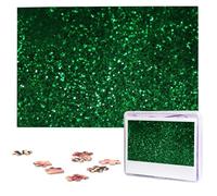Green Sequin Sparkle Puzzles for Adults 1000 Pieces, Wooden Puzzle Personalized Jigsaw Puzzles from Photos, Challenging Puzzle Art Painting Home Decor Birthday Party Gift (29.5" x 19.7")