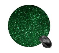 Green Sequin Sparkle Round Mouse Pad 7.8 Inch, Portable Gaming Mouse Mat with Non-Slip Rubber Base & Smooth Surface, Waterproof Mousepad for PC, Laptop, Computer, Office, Home