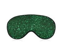 Green Sequin Sparkle Sleep Mask for Women Men, Soft Eye Mask with Adjustable Strap for Sleeping, Light Blocking Travel Blindfold for Nap Comfortable Eye Cover for Home Office