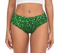 Green Sequin Sparkle Women'S Briefs - Comfortable And Stylish Underwear For Everyday Wearl, Low Rise Briefs, Stretchy Briefs, Premium Quality Briefs, Breathable Underwear