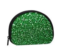 Green Sequin Sparkle, Women's Storage Bag Shell Makeup Bag Small Coin Purse Shell Change Pouch