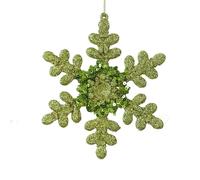 Green Sequined Glitter Snowflake Elk Ballet Girl Butterfly Ornaments,Shatterproof Hanging Decor for Xmas Tree Home Party Decorations(Style 8)