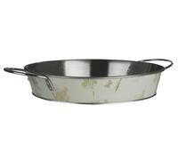Green Serving Tray, Galvanised Steel with Butterfly and Floral Motif, Wide Handles for Easy Carrying Premier Housewares Green One Size
