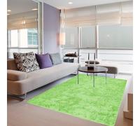 Green Shaggy Area Rug 200 x 280 cm Soft Faux Sheepskin Carpet for Living Room & BedroomDirtResistant Ideal for Home Décor & Dining Room