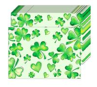 Green Shamrock Paper Placemats St. Patrick's Day Paper Placemats 50 Pack Seasonal Spring Shamrock Disposable Placemat for St. Patrick's Day Holiday Indoor Outdoor Home Party Dining Decoration