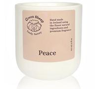 Green Sheep Candles - Large White Round Ceramic Jar and Wooden Wick, Scented Calming Candle Made with Natural Coconut Wax for Long-Lasting, Nice Smelling Beautiful Gift (Peace, 350 ml)
