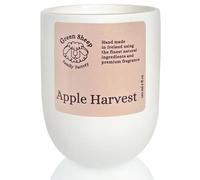 Green Sheep Candles - Small White Round Ceramic Jar and Wooden Wick, Scented Calming Candle Made with Natural Coconut Wax for Long-Lasting, Nice Smelling Beautiful Gift (Apple Harvest, 150 ml)