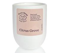 Green Sheep Candles - Small White Round Ceramic Jar and Wooden Wick, Scented Calming Candle Made with Natural Coconut Wax for Long-Lasting, Nice Smelling Beautiful Gift (Citrus Grove, 150 ml)