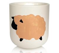 Green Sheep Hand-Painted Scented Candle - Luxury Coconut Wax, Double Wick, Reusable Ceramic Jar | Unique Gift, Long-Lasting, Made in Ireland (Peach, 350 ml)
