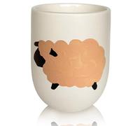 Green Sheep Hand-Painted Scented Candle - Luxury Coconut Wax, Double Wick, Reusable Ceramic Jar | Unique Gift, Long-Lasting, Made in Ireland (Peach, 150 ml)