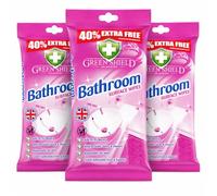 Green Shield Bathroom Surface Wipes, Fresh Scent, 3 Pack, 210 Total Wipes, for Baths, Basins, Sinks, Tiles and Showers