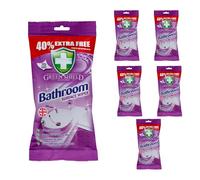 Green Shield Bathroom Surface Wipes, Multi-Surface, Powerful Formula, Ready-to-Use, Quick Cleaning, Easy Storage, Durable Textured, Ideal for Sinks, Tiles, Taps, Toilets & Shower Areas (Pack of 6)