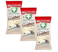 Green Shield Conditioned 4-in-1 Leather Surface Wipes | Fresh Scented Leather Wipes Removes Dirt & Grime with Protecting the Surface | Multi-purpose Use Gives Surfaces an Original Finish (3 Packs)