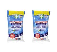 Green Shield Disinfectant Surface Wipes, Multi-Surface, Ready-to-Use, Effective Formula, Reliable Care Solution, Easy-to-Carry, Ideal for Tables, Worktops, Door Handles & Appliances (Pack of 2)