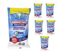 Green Shield Disinfectant Surface Wipes, Multi-Surface, Ready-to-Use, Effective Formula, Reliable Care Solution, Easy-to-Carry, Ideal for Tables, Worktops, Door Handles & Appliances (Pack of 6)