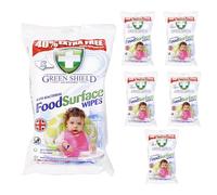 Green Shield Food Surface Wipes, Multi-Surface, Kitchen Cleaning, Powerful Formula, Ready-to-Use, Effective Coverage, Convenient Storage, Ideal for Homes, Dining Areas & Food Prep Zones (Pack of 6)