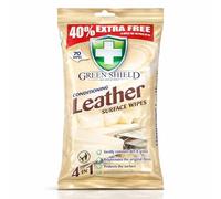 Green Shield Leather Cleaning Wipes 70 Pack - 4 in 1 Leather Surface Cleaner for Car Seats, Sofa & Furniture, Cleans, Nourishes & Protects Leather, Disposable Wipes for Home & Car Leather Care