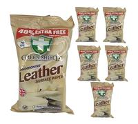 Green Shield Leather Surface Wipes, Multi-Surface, Effective Formula, Quick Convenient Cleaning, Durable Texture, Smooth Coverage, Ideal for Home, Office & Vehicle Interior Maintenance (Pack of 6)